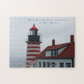 Maine Lighthouse West Quoddy Head Lubec Puzzle (Horizontal)