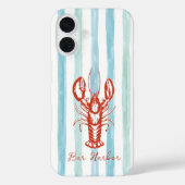 Maine Lobster Coastal Blue Streifen Case-Mate iPhone Hülle (Rückseite)