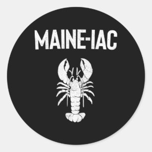 Maine Lobster Crazy Humster Eating Fishing Maine Runder Aufkleber