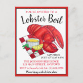 Maine Lobster Dinner Meeresfrüchte Picknick Einladungspostkarte (Vorderseite)