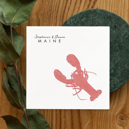 Maine Lobster Hochzeit Cocktail Serviette
