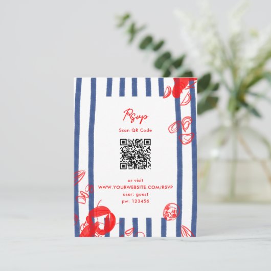 Maine Lobster Oysters Clams East Coast Wedding Einladung (Stehend Vorderseite)