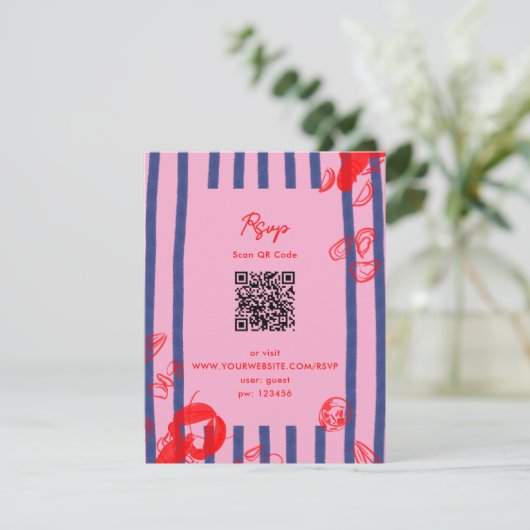 Maine Lobster Oysters Clams East Coast Wedding Einladung (Stehend Vorderseite)