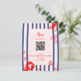 Maine Lobster Oysters Clams East Coast Wedding RSVP Karte