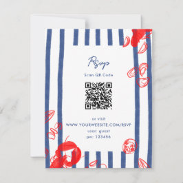 Maine Lobster Oysters Clams East Coast Wedding RSVP Karte