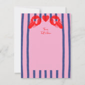 Maine Lobster Oysters Clams East Coast Wedding RSVP Karte (Rückseite)