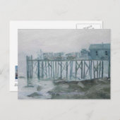 Maine Lobster Pier Post Card aus der Originalkunst Postkarte (Vorne/Hinten)