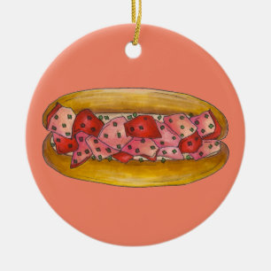 Maine Lobster Roll Sandwich Seafood Feinschmecker  Keramikornament