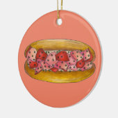 Maine Lobster Roll Sandwich Seafood Feinschmecker Keramikornament (Links)