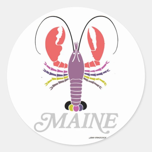 Maine Lobster Runder Aufkleber (Vorderseite)