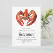 Maine Lobster Seafood Retirement Party Einladung (Stehend Vorderseite)