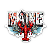 Maine Lobster Sticker | Coastal State Travel Decal