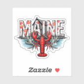 Maine Lobster Sticker | Coastal State Travel Decal (Blatt)