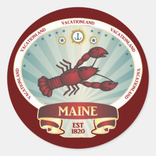 Maine Lobster Wappen Runder Aufkleber