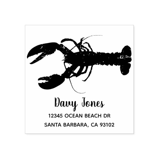 Maine Lobster Wood Art Rücksendeadresse Gummistempel (Prägung)