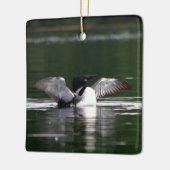 Maine Loon Keramikornament (Links)