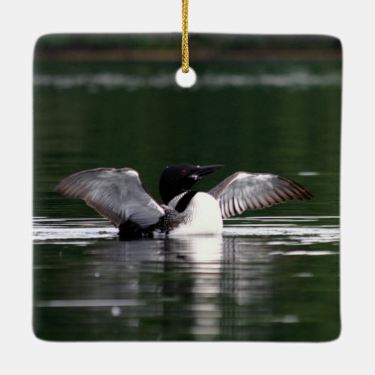 Maine Loon Keramikornament (Rückseite)