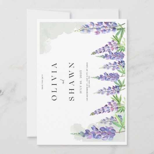 Maine lupin Hochzeit Speichern Sie das Datum der E Save The Date (Vorderseite)