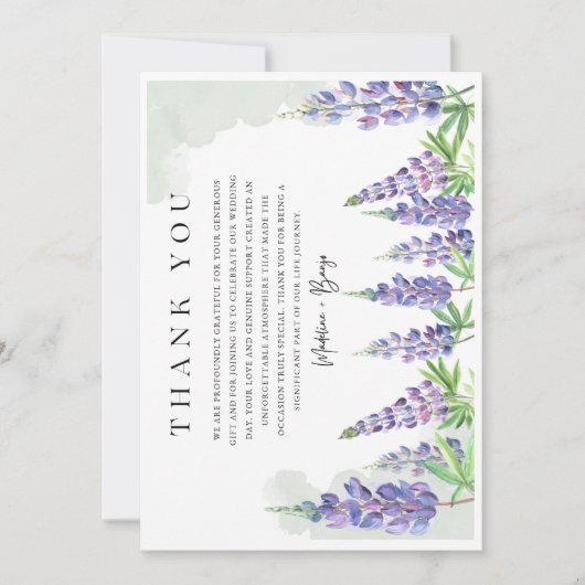 Maine Lupin Wedding Save the Date Dankeskarte (Vorderseite)
