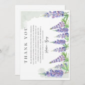 Maine Lupin Wedding Save the Date Dankeskarte (Vorne/Hinten)