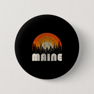 Maine - lustige Natur Vintage Wandern 60er 70er 80 Button