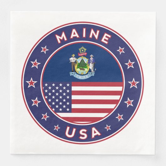 Maine, Maine-Telefongehäuse, Maine-Aufkleber, Tasc Serviette (Vorderseite)
