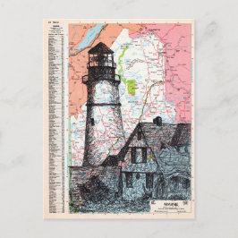 Maine Map Art Postkarte
