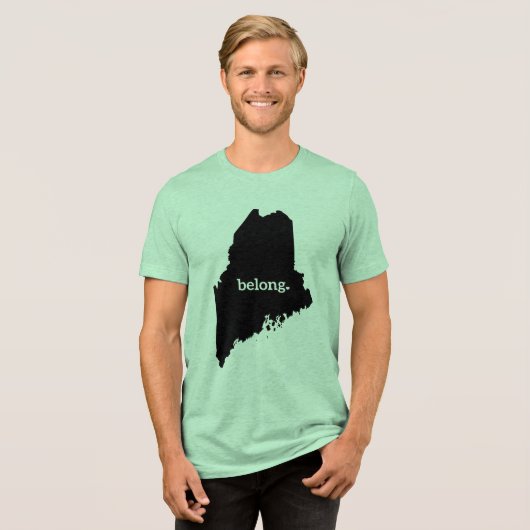 Maine Map Belong, Staatsstolz Tri-Blend Shirt (Vorderseite voll)