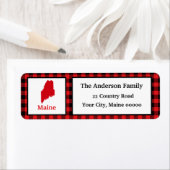 Maine Map Buffalo Karierte Rücksendeadresse Label (Insitu)