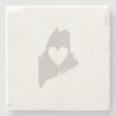 Maine Map Form Heart Cutout Mainer Liebe Adore Steinuntersetzer (Vorderseite)