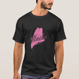 Maine Map Kontur USA T-Shirt
