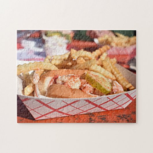 Maine ME Lobster Roll Sandwich Feinschmecker Meere Puzzle (Horizontal)