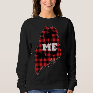 Maine ME Staat Red Kariert Fill Elche Jagd Christu Sweatshirt