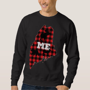 Maine ME Staat Red Kariert Fill Elche Jagd Christu Sweatshirt