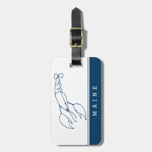 Maine - Minimal Blue Lobster - Custom Gepäckanhänger (Vorderseite vertikal)