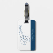 Maine - Minimal Blue Lobster - Custom Gepäckanhänger (Rückseite vertikal)