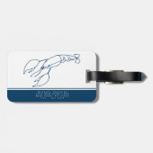 Maine - Minimal Blue Lobster - Custom Gepäckanhänger (Rückseite horizontal)