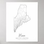 Maine Minimal Street Map Poster (Vorne)