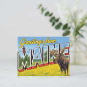 Maine Moose and Lighthouse Postkarte (Stehend Vorderseite)