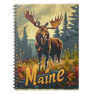 Maine Moose Vintag Notizblock