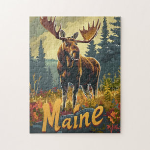 Maine Moose Vintage Puzzle