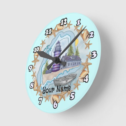 Maine Muscheln Lighthouse Uhr (Winkel)