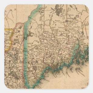 Maine, New Hampshire, Vermont 2 Quadratischer Aufkleber