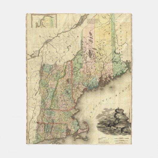 Maine, New Hampshire, Vermont, Massachusetts Fleecedecke (Vorderseite)