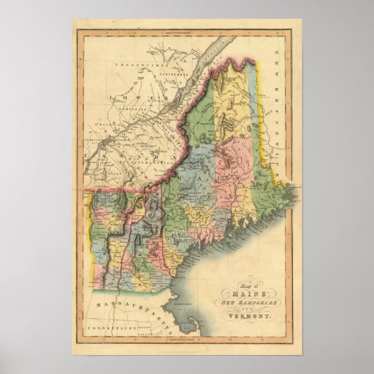 Maine, New Hampshire, Vermont Poster (Vorne)