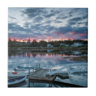Maine, Newagen, Sonnenuntergang Hafen 2 2 Fliese