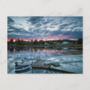 Maine, Newagen, Sonnenuntergang Hafen 2 2 Postkarte