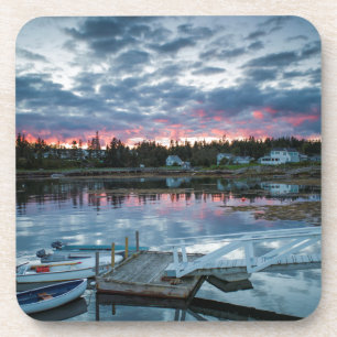 Maine, Newagen, Sonnenuntergang Hafen 2 2 Untersetzer