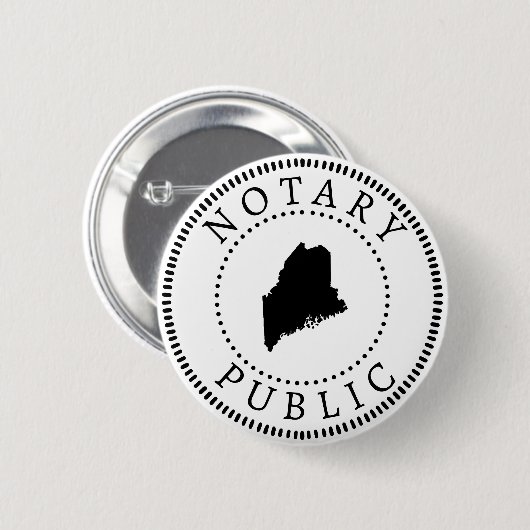 Maine Notary Public Button (Vorne & Hinten)