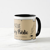 Maine Notary Public Scroll Feather Quill Tasse (VorderseiteRechts)